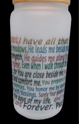 PSALMS 23 16oz GLASS TUMBLER