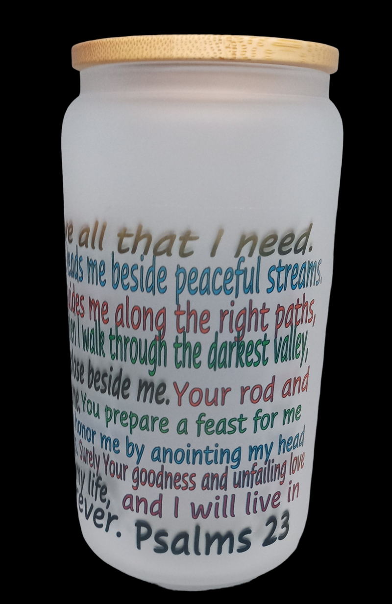 PSALMS 23 16oz GLASS TUMBLER